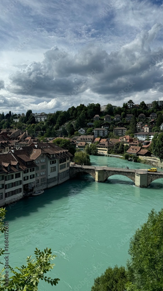 Naklejka premium River in Bern, Switzerland
