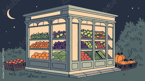 A charming night market fruit stall.