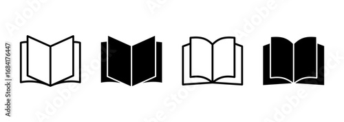 Book icon vector. open book sign and symbol. ebook icon