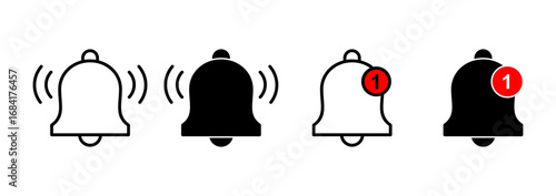 Bell icon vector. Notification sign and symbol for web site design
