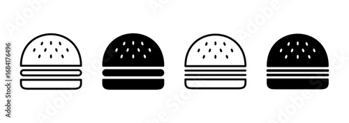 Burger icon vector. burger sign and symbol. hamburger
