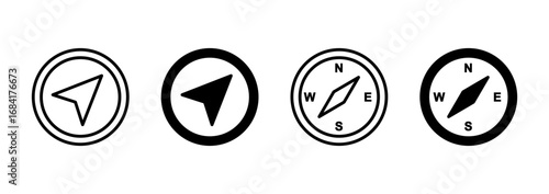 Compass icon vector. arrow compass icon sign and symbol