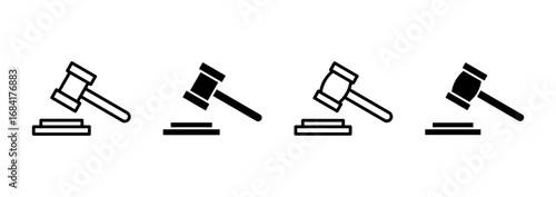 Gavel icon vector. judge gavel sign and symbol. law icon. auction hammer