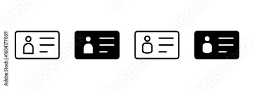 License icon vector. ID card icon. driver license, staff identification card