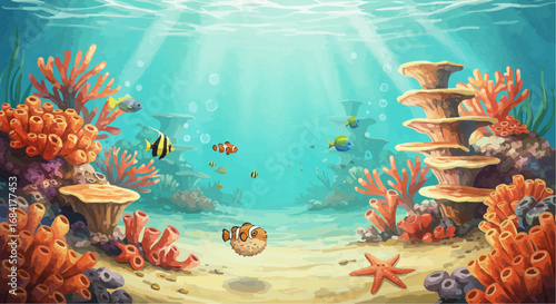 coral reef with fish