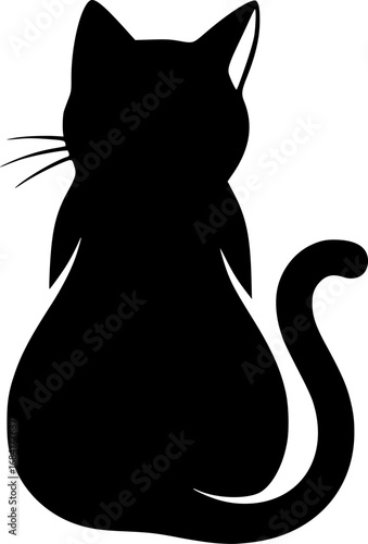 Cat Back Sitting Svg, Cat Back View Svg, Cat Rear Svg, Cat Back Silhouette, Cat Rear Silhouette, Cat Sitting Silhouette, Cat Sitting Svg.