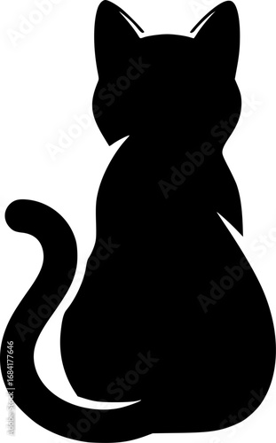 Cat Back Sitting Svg, Cat Back View Svg, Cat Rear Svg, Cat Back Silhouette, Cat Rear Silhouette, Cat Sitting Silhouette, Cat Sitting Svg.
