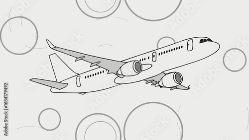 Aeroplane vector illustration on a light background.