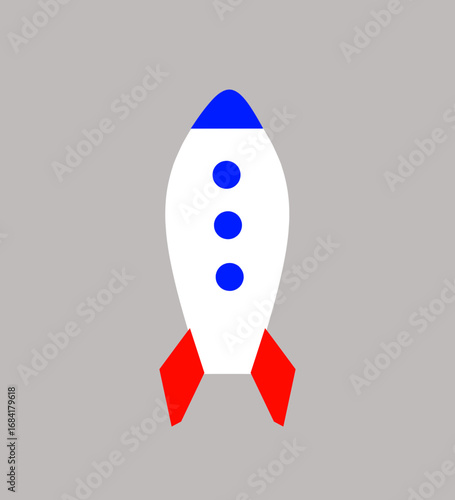 simple rocket illustration design vector 
