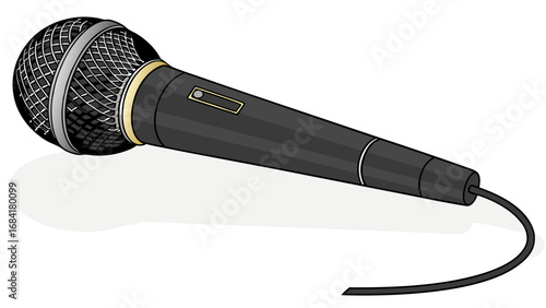 A Black Handheld Microphone.