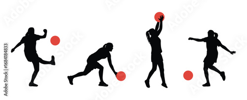 Female kickball player silhouette