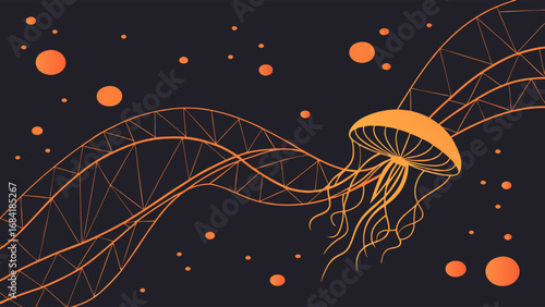 Abstract Jellyfish with Geometric Design.