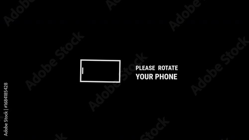 Rotate Your Phone. Please rotate Your Device from Vertical to Horizontal. Outline Icon Animation on Black Background motion graphic