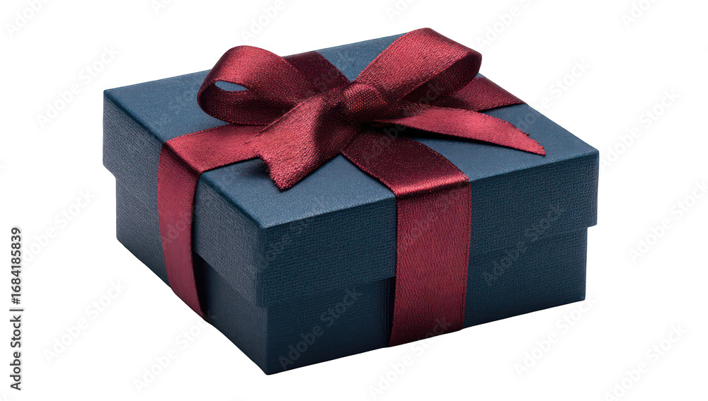 Fototapeta premium Gift box with a maroon ribbon (1)