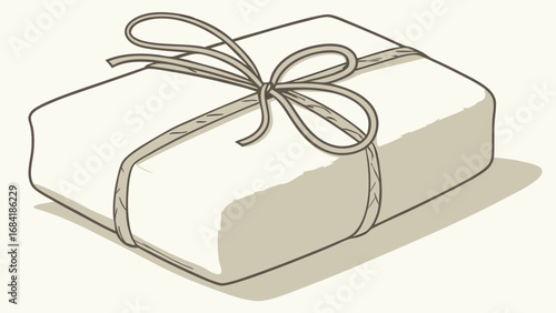 Gift Box Illustration with a Ribbon.