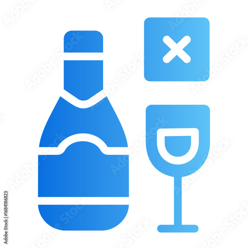 no alcohol Gradient icon
