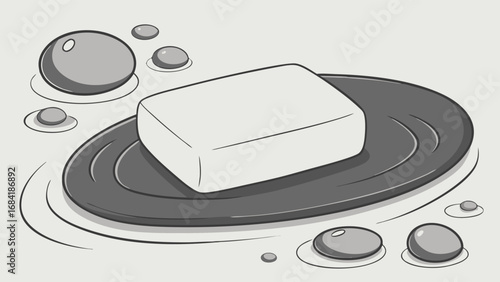 Simple Soap Dish with Bubbles.