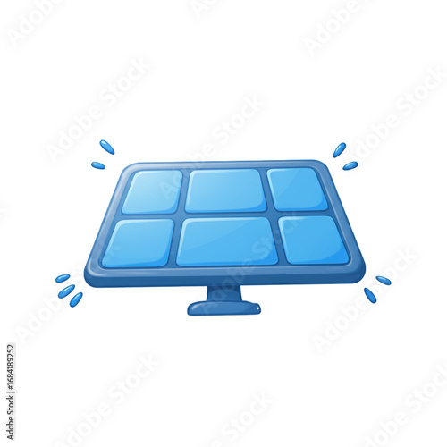 3d cartoon solar panel icon isolated on white background

