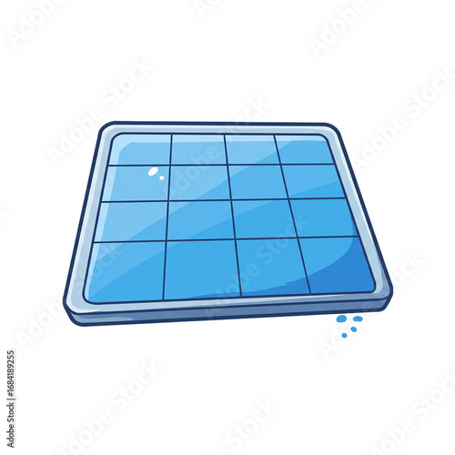 3d cartoon solar panel icon isolated on white background
