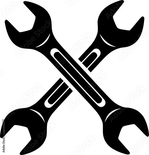 Wrench svg, Wrench silhouette, Wrench vector, Crossed wrench svg, Crossed wrench silhouette, Wrench tools svg, Wrench tools silhouette.