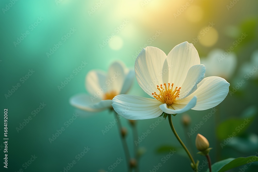 Fototapeta premium ** Serene White Flower in Soft Light