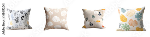 Decorative Throw Pillow Pattern Collection on White