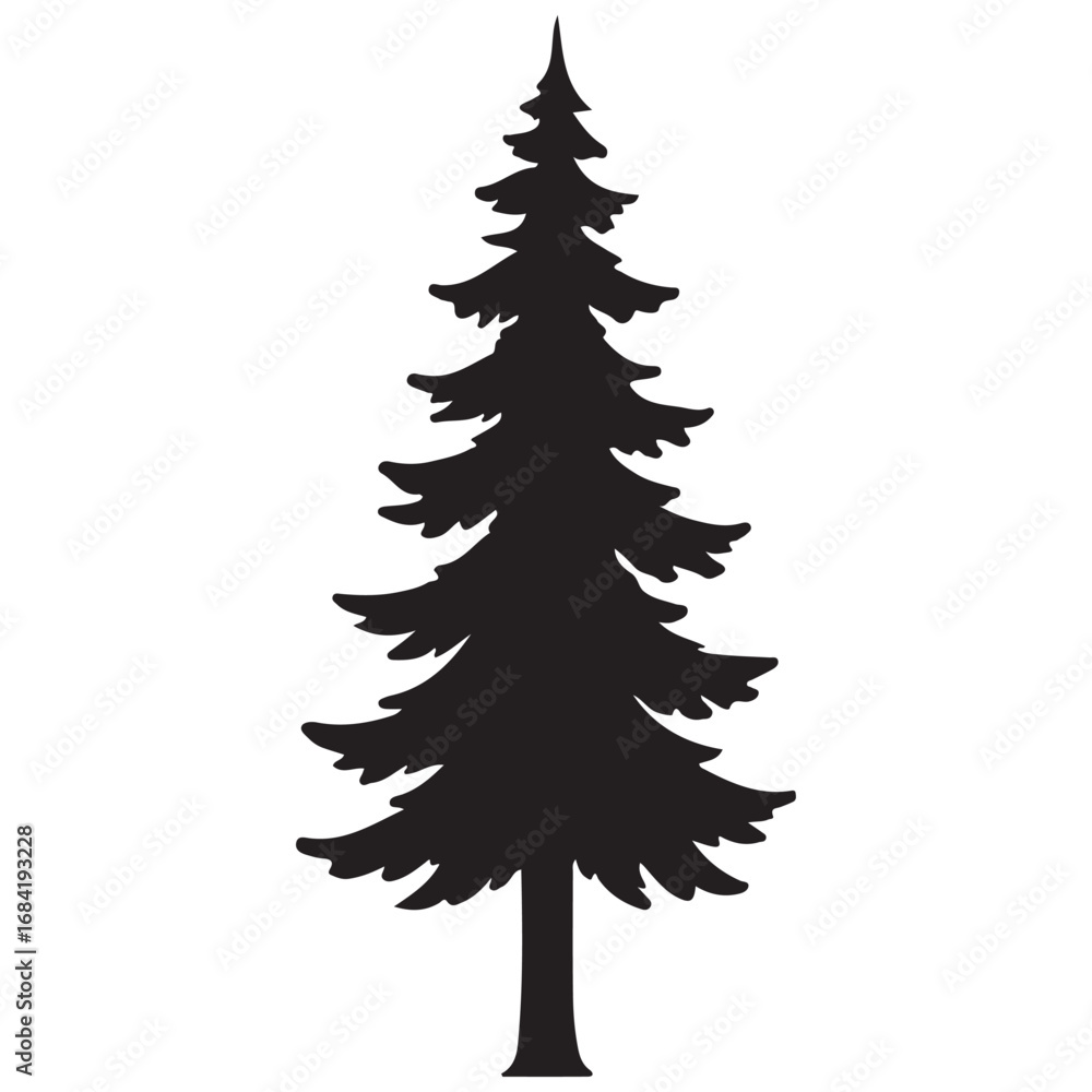 Obraz premium pine tree vector silhouette