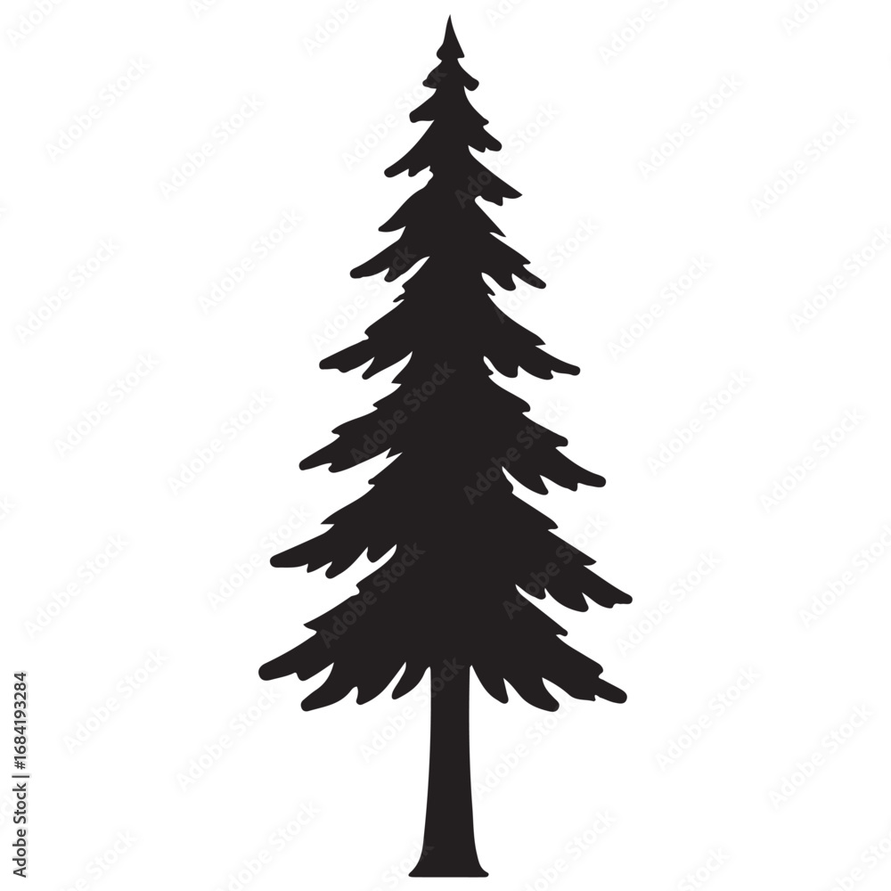 Obraz premium pine tree vector silhouette