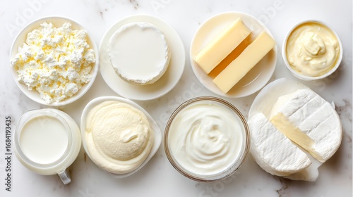 yogurt,butter,grocery,dairy,milk,cool,display,assortment,ingredients,cooking,fresh,marble,kitchen,white,products,photography,recipe,healthy,food,cheese