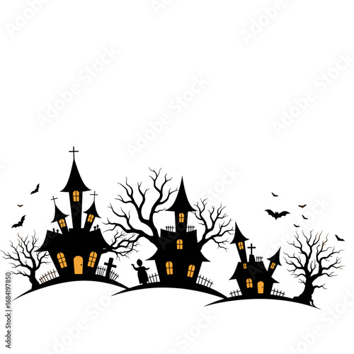 halloween background with castle