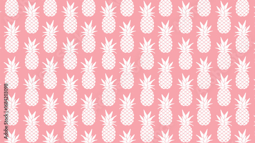 A simple and modern pineapple pattern on a soft pink background. This monochrome tropical vector is perfect for minimalist designs, fabric, or wrapping paper