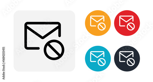 Blocked email icon illustration