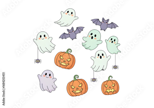 Cute Halloween Pastel Colors PNG on Transparent Background

