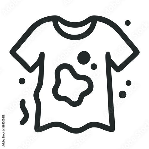 Shirt with stains on black background