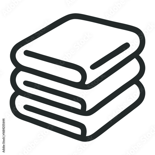 Stack of folded towels with transparent background