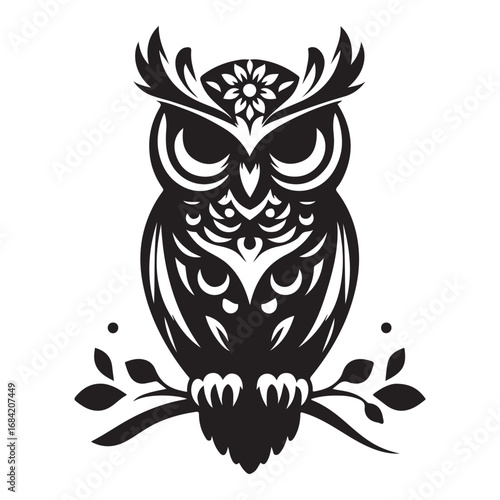 boreal owl in autumn leaves