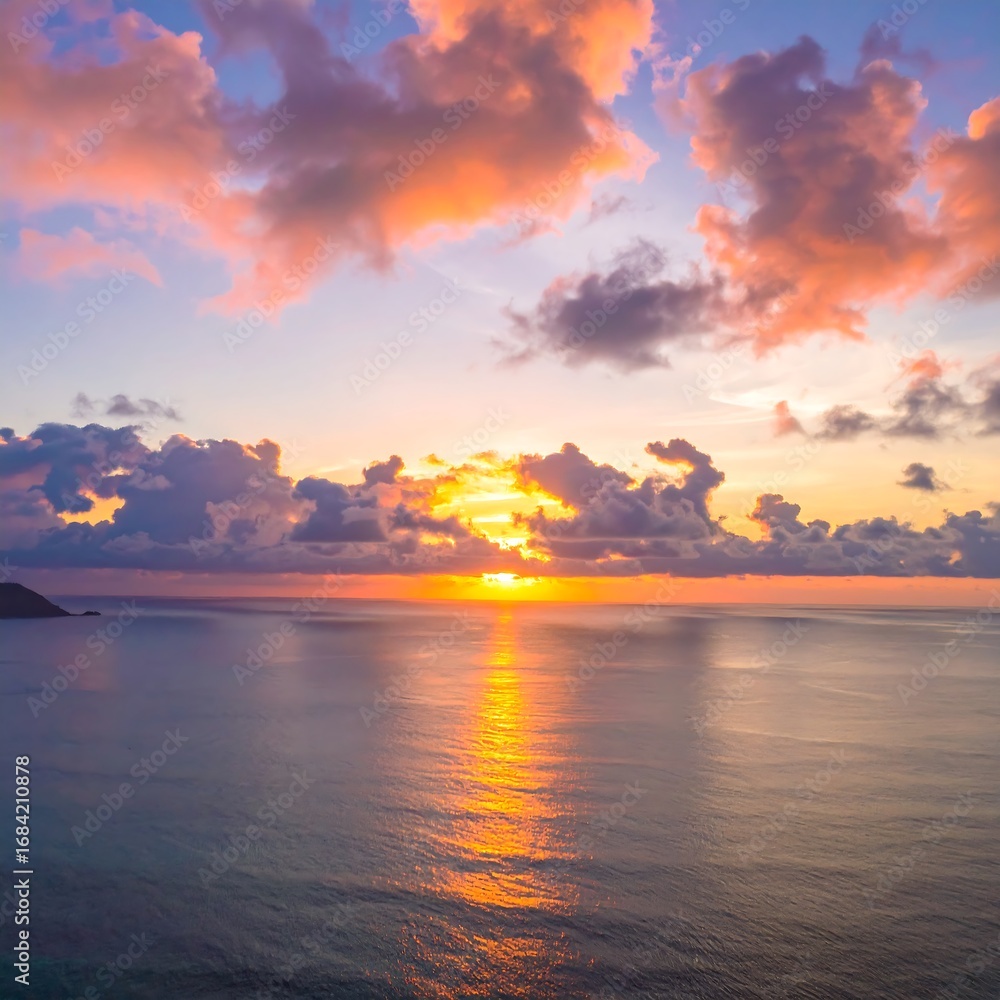 Fototapeta premium Sunrise over tranquil ocean