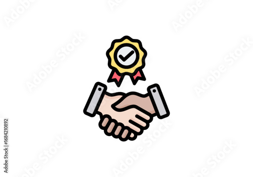 Handshake agreement colorful png on transparent background