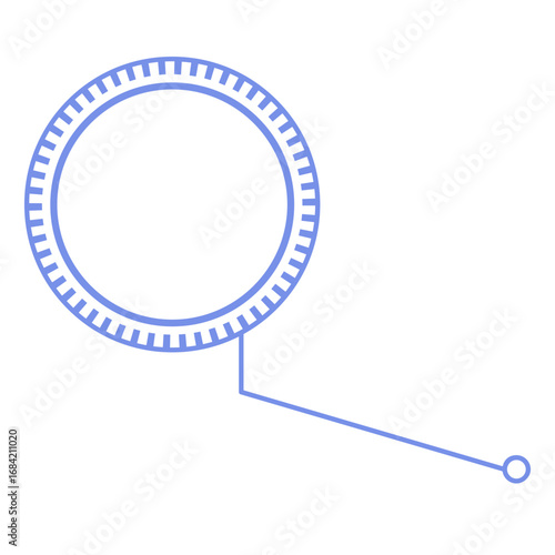 Modern vector graphic of a futuristic circular callout frame. A minimal UI element for technology, HUD displays, and data infographics