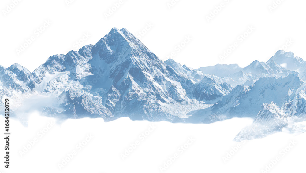 Obraz premium Panoramic view of a snow-capped mountain range