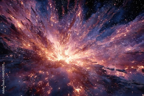 Wallpaper Mural Cosmic explosion; radiant nebula bursts outwards Torontodigital.ca
