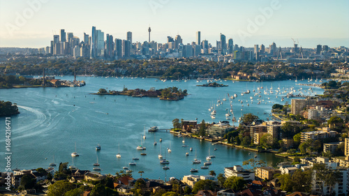 Sydney City Skyline with Hunters Hill and Parramatta River