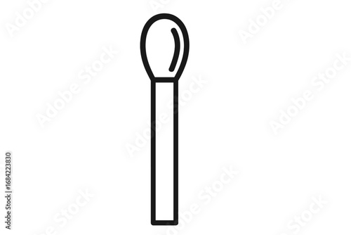 Matchstick outline linear sign for graphic and web design. Simple vector icon. Match symbol illustration. Concept of fire, ignition, burning, danger and flammable object.