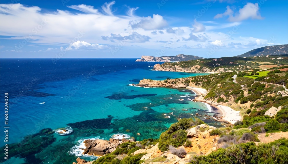 Fototapeta premium Coastal Scenery, Italy, Viewpoint