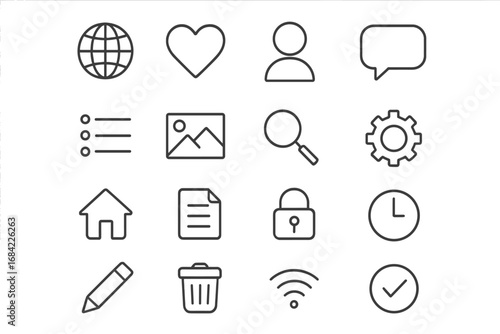 Set of Thin Line Mushroom Icons, Editable Stroke Vector Cartoon Illustrations with Transparent Background, Perfect for Websites, Apps, Books, Cards, and Ordered Design Elements