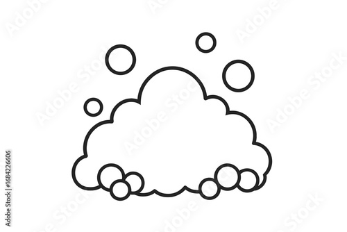 Soap foam and bubbles outline icon. Simple vector cartoon illustration of suds and lather for cleaning or washing concepts. Clean line art symbol with transparent background.