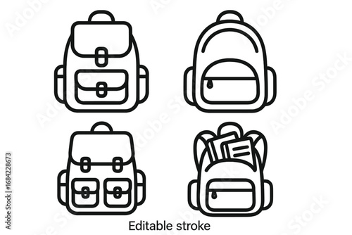 Various Cakes Thin Icons Collection in Editable Stroke Style, Vector Cartoon Illustration with Transparent Background, Perfect for Websites, Books, Cards, and Apps Design