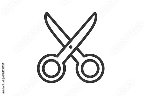 Minimalistic Scissors Icon, Pictogram for Web Design, Apps, Banners, Social Networks, Cards, Vector Cartoon Illustration, Transparent Background, Cutting Tool Symbol