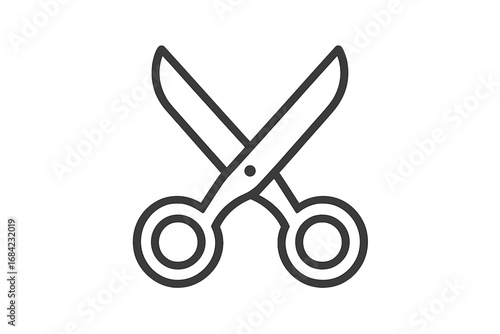 Minimalistic Thin Line Scissors Icon for Web Design, Graphic Design, Apps, Banners, Social Networks, Cards, and Digital Projects, Vector Cartoon Illustration with Transparent Background