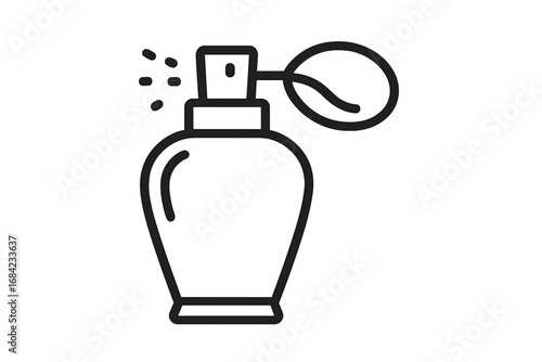 Elegant perfume bottle vector illustration with editable stroke, cartoon style, perfect for graphic design, websites, cards, books, articles, transparent background, beauty and fragrance concept